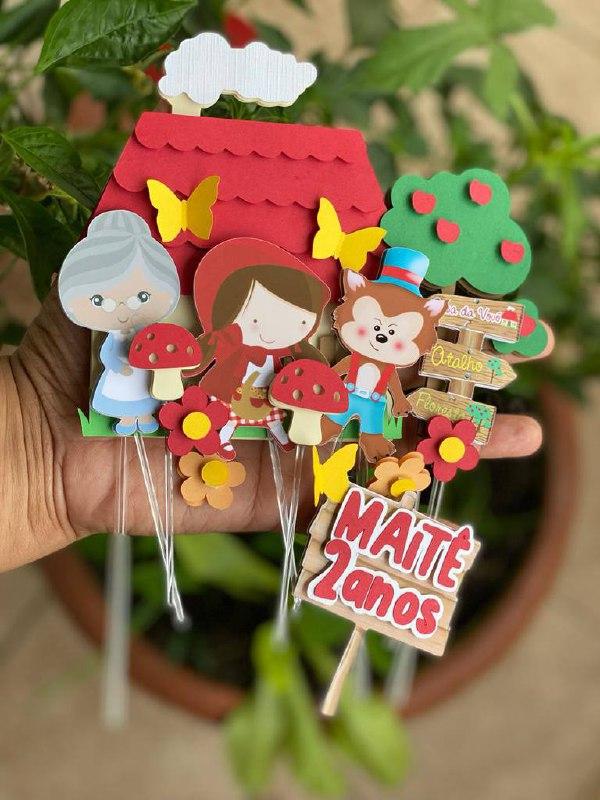 Arquivo de corte topo de bolo Chapeuzinho Vermelho