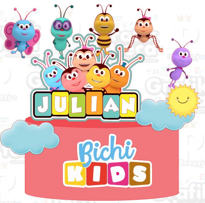 Arquivo de corte topo de bolo Bichikids