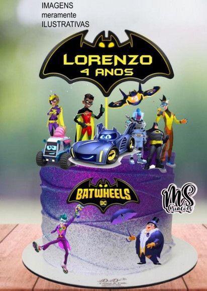 Arquivo de corte topo de bolo BatWheels