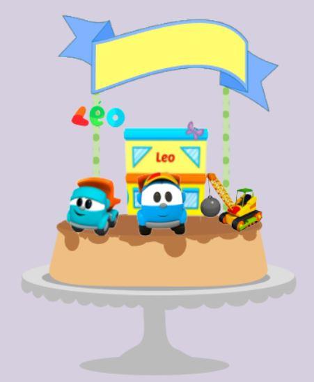 Arquivo de corte topo de bolo Léo o Caminhão