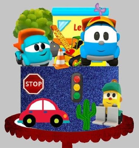 Arquivo de corte topo de bolo Léo o Caminhão