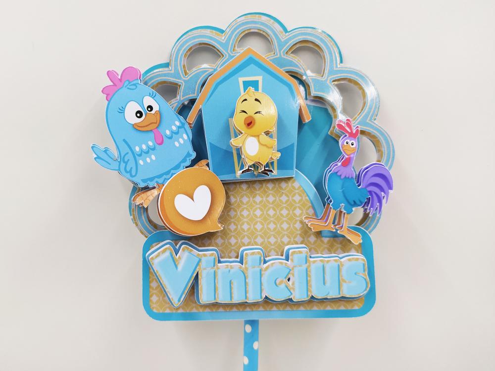 Arquivo de corte topo de bolo Galinha Pintadinha