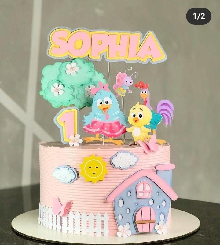 Arquivo de corte topo de bolo Galinha Pintadinha