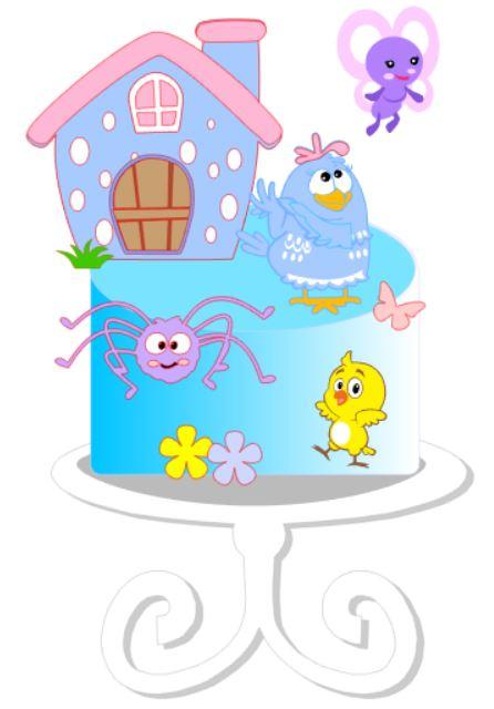 Arquivo de corte topo de bolo Galinha Pintadinha