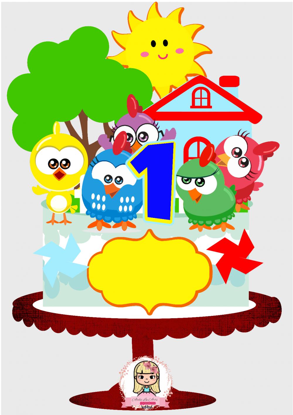 Arquivo de corte topo de bolo Galinha Pintadinha