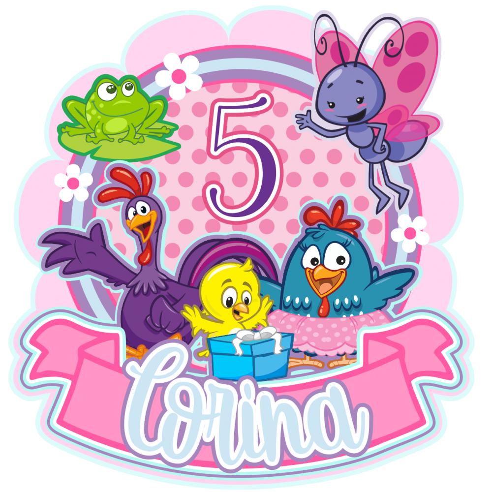 Arquivo de corte topo de bolo Galinha Pintadinha