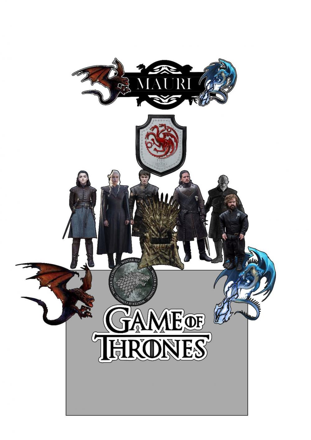 Topo de Bolo Game of thrones