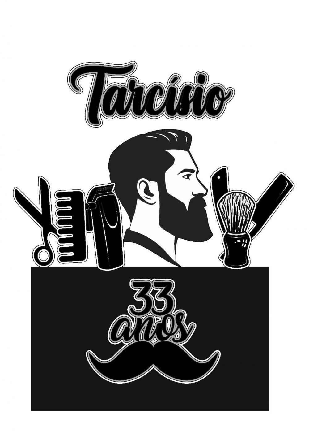 Arquivo de corte topo de bolo hora do Barbearia