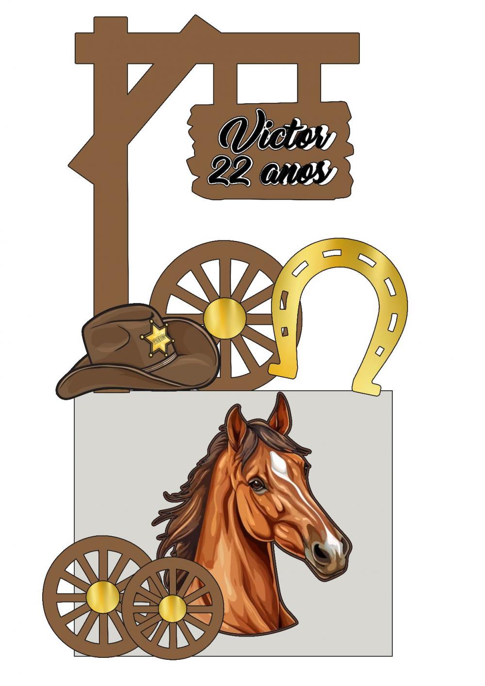 Arquivo de corte topo de bolo Cavalo