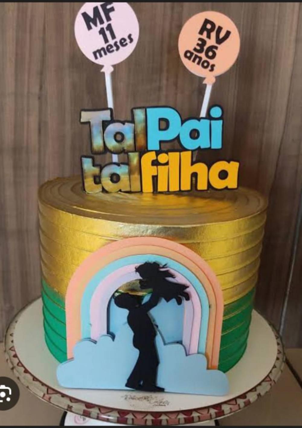 Arquivo de corte topo de bolo Pai e filha