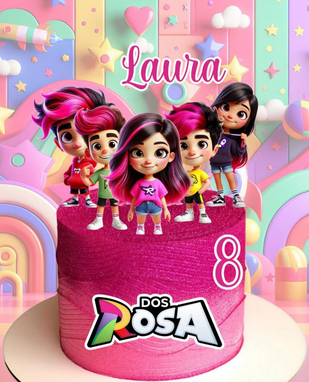 Arquivo de Corte Topo de Bolo Emilly Vick dos Rosa