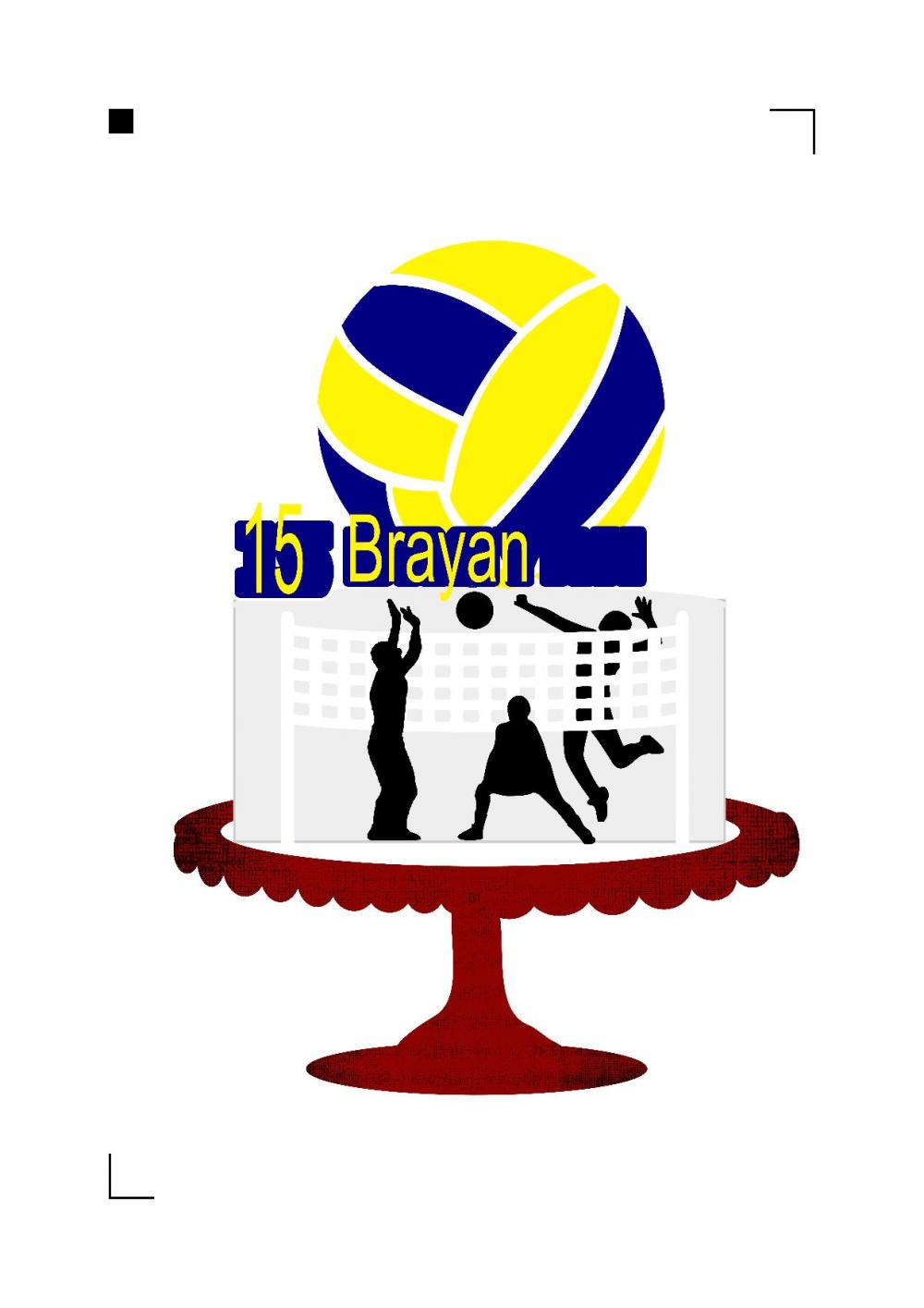 Arquivo de corte Topo de Bolo de Bolo volei