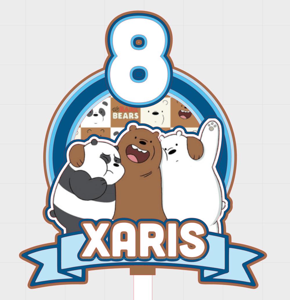 Arquivo de corte topo de bolo Urso sem curso