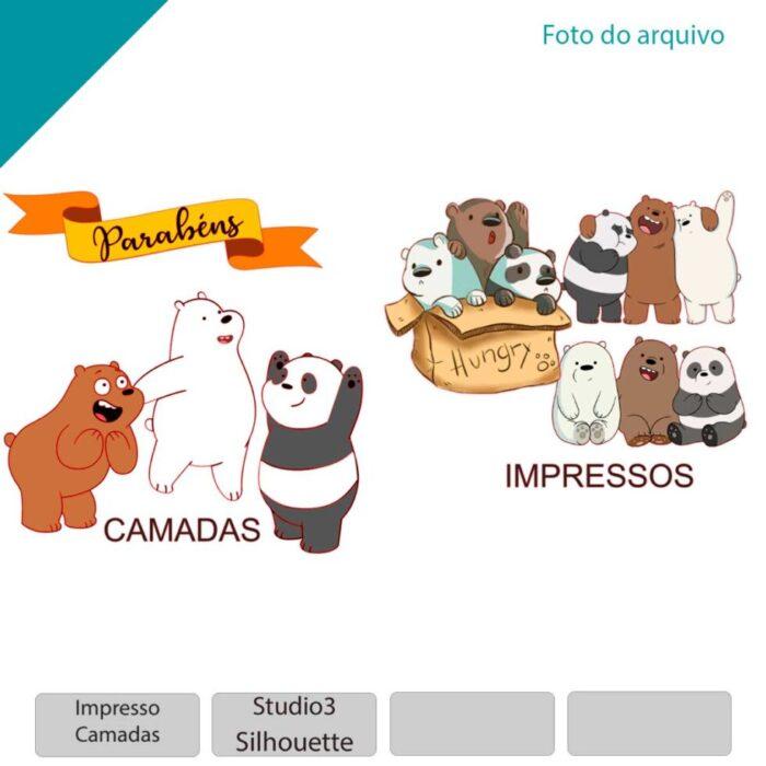 Arquivo de corte topo de bolo Urso sem curso