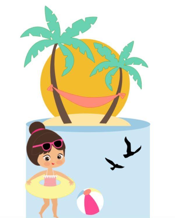 Arquivo de corte topo de bolo Verão