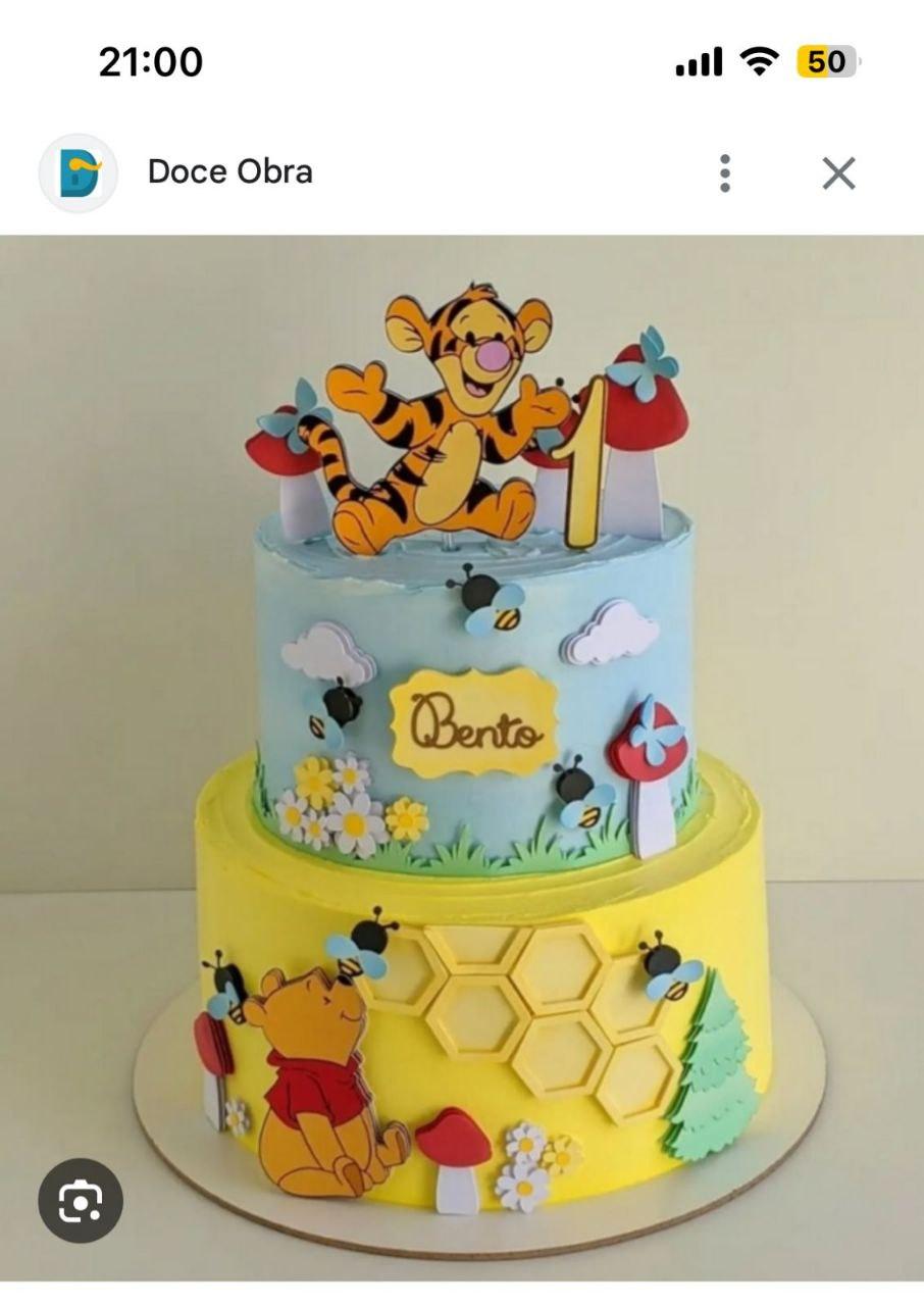 Arquivo de corte topo de bolo Ursinho Pooh