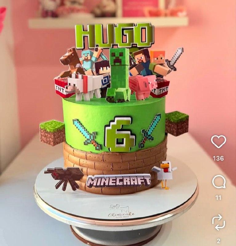 Topo de Bolo Minecraft