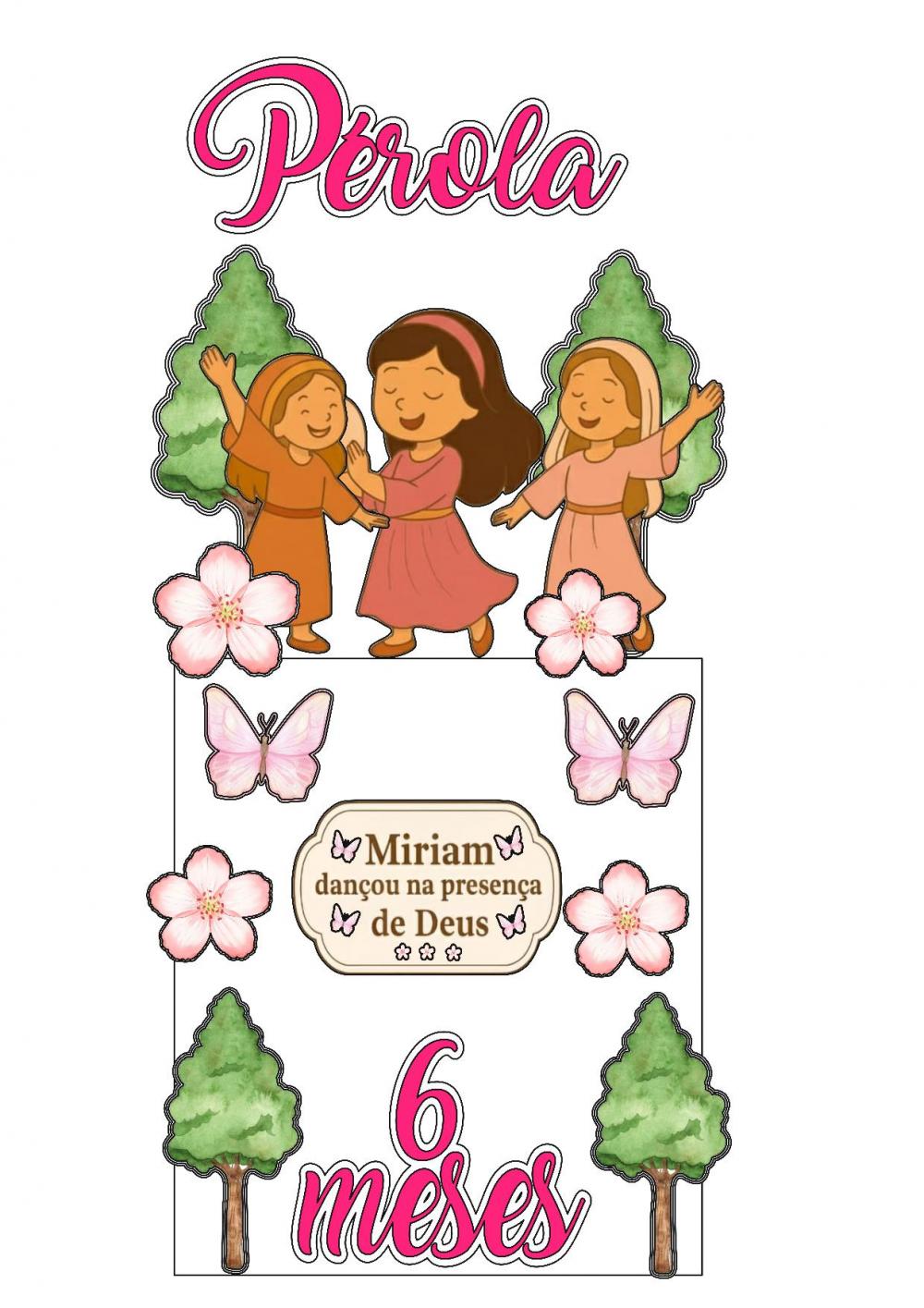 Arquivo de corte topo de bolo Miriam dançou na presença de deus