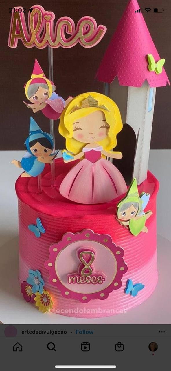 Arquivo de corte topo de bolo A Bela Adormecida