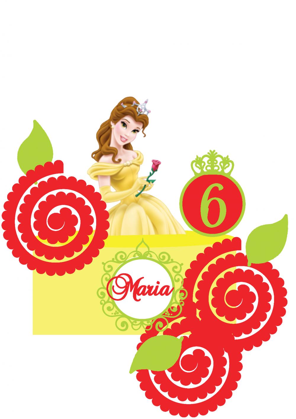 Arquivo de corte Topo de bolo Bela e a Fera