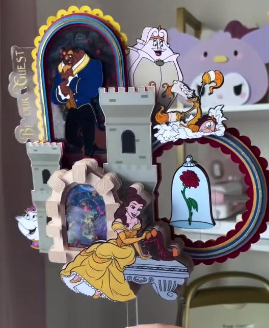 Arquivo de corte Topo de bolo Bela e a Fera