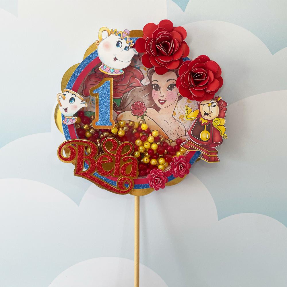 Arquivo de corte Topo de bolo Bela e a Fera