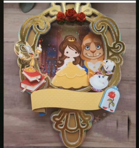 Arquivo de corte Topo de bolo Bela e a Fera