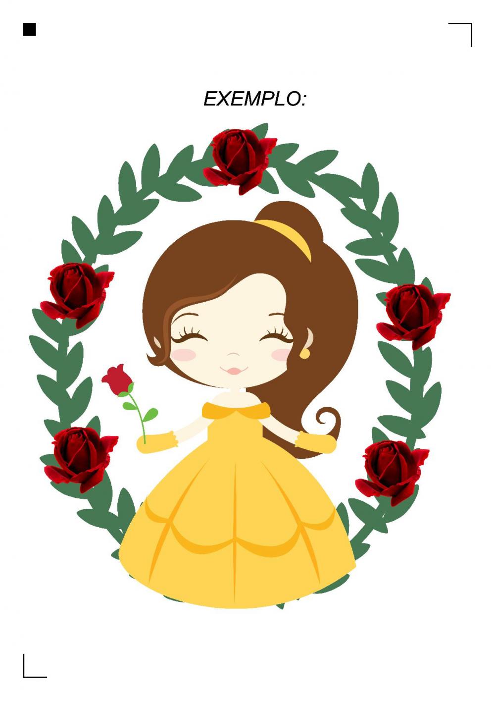 Arquivo de corte Topo de bolo Bela e a Fera