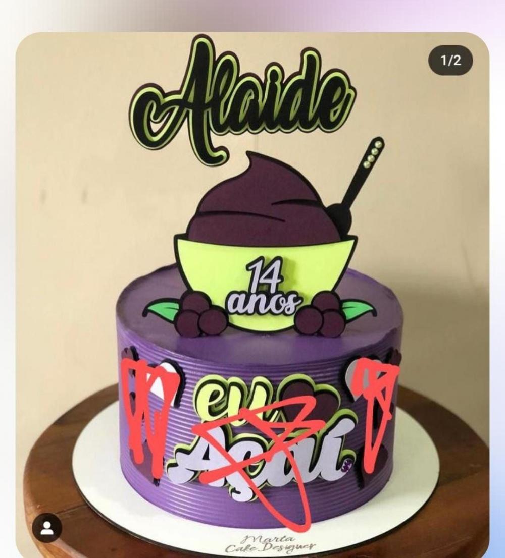 Arquivo de corte topo de bolo Açaí