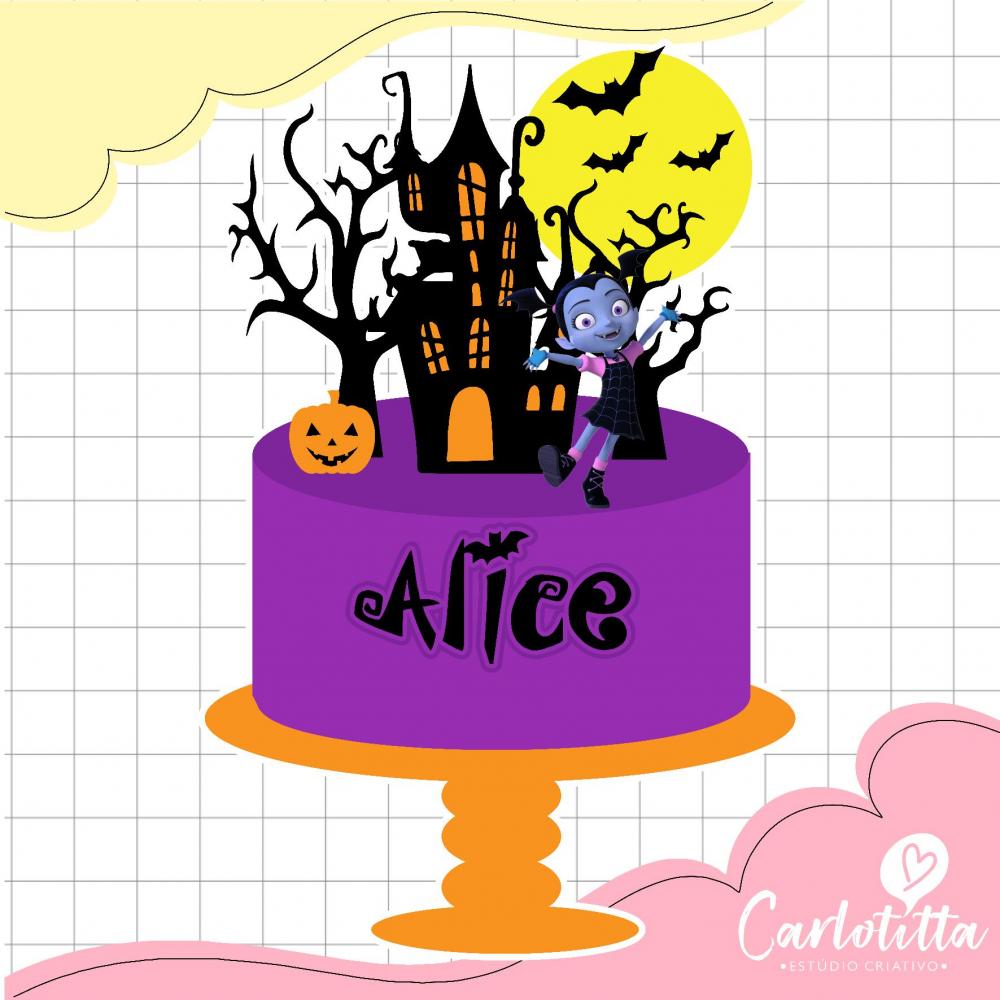 Arquivo de corte topo de bolo Vampirina