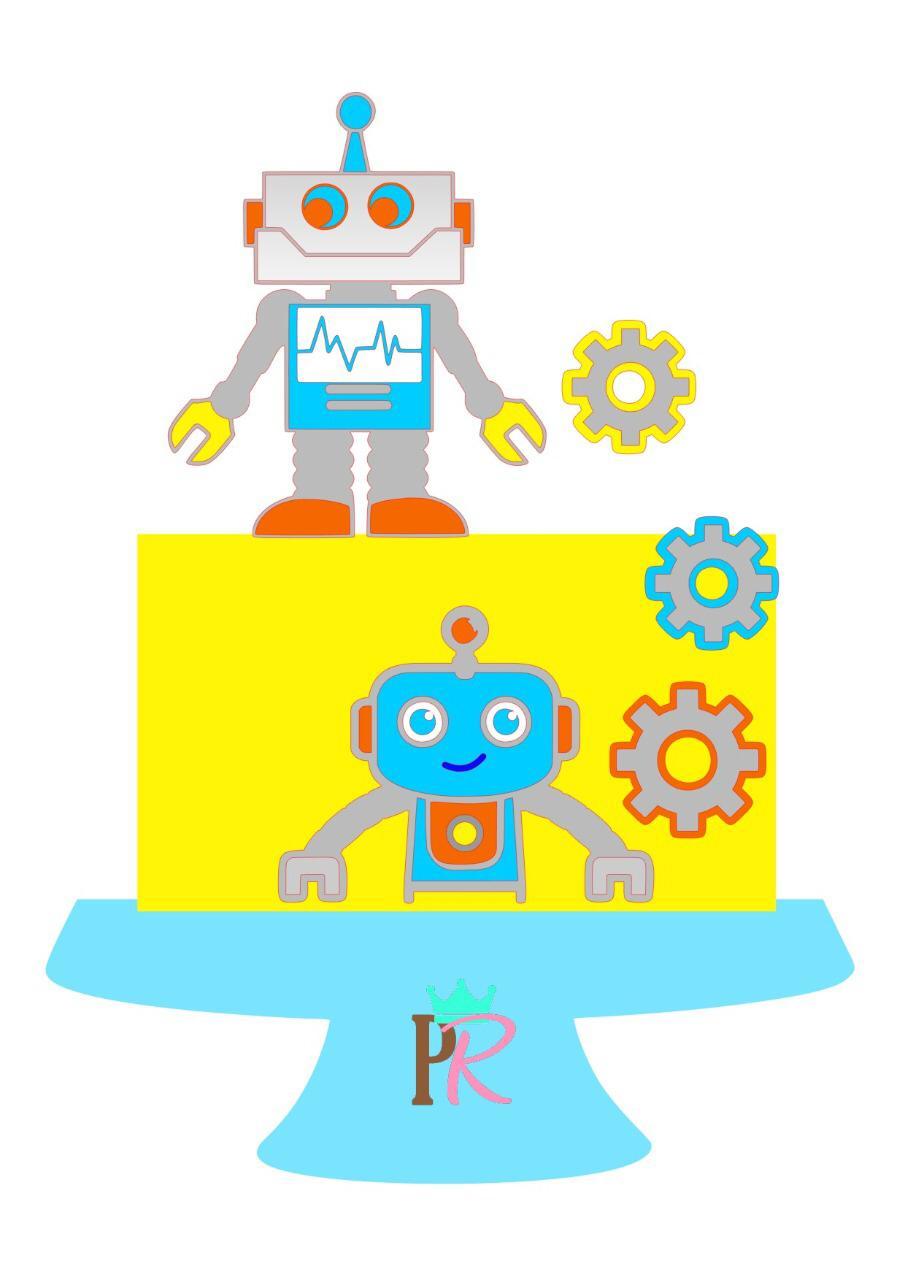 Arquivo de corte topo de bolo Robô