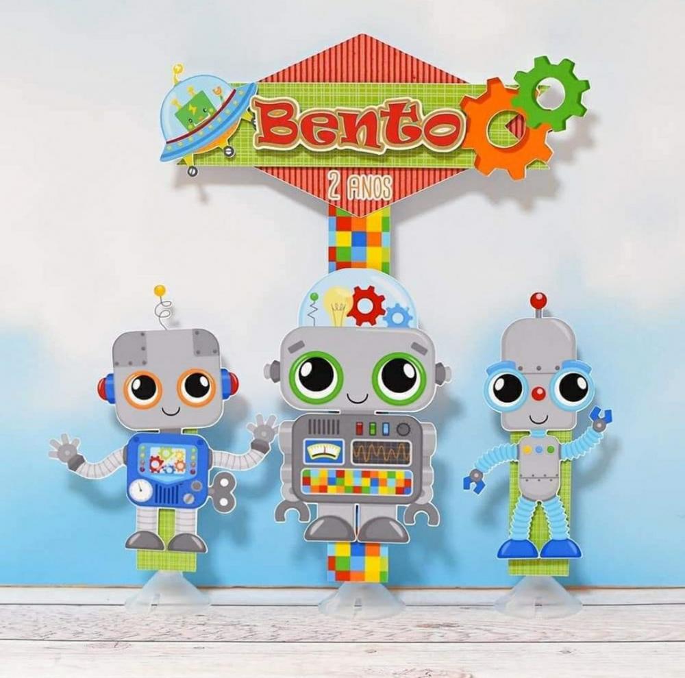 Arquivo de corte topo de bolo Robô