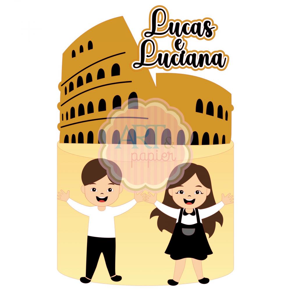 Arquivo de corte topo de bolo Roma