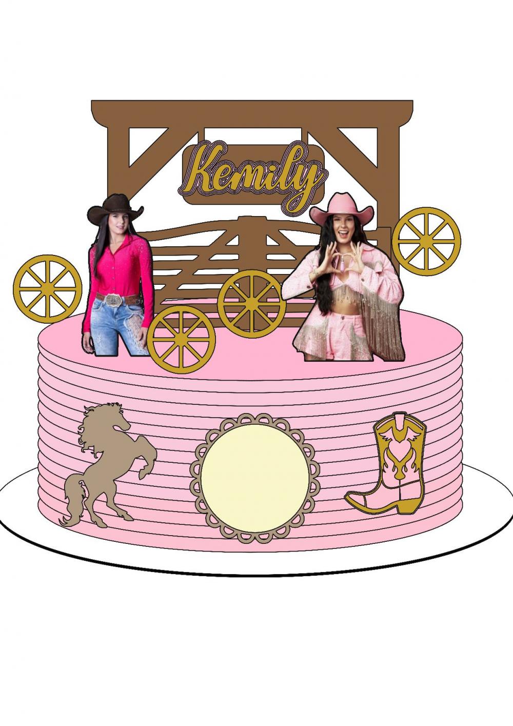 Arquivo de corte Topo de bolo Ana Castela