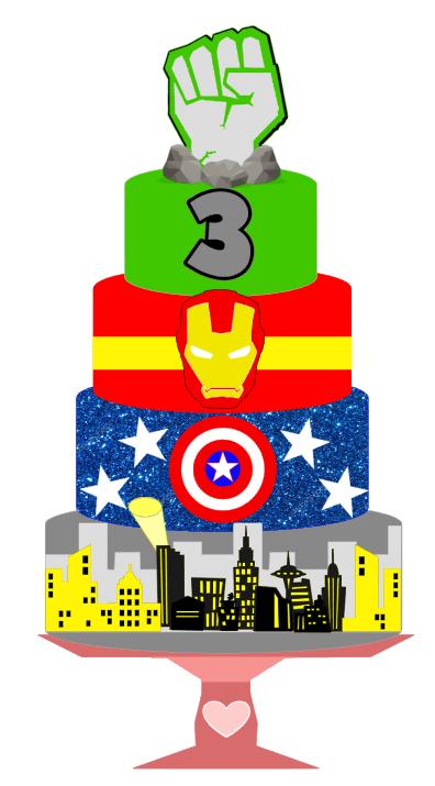 Arquivo de corte Topo de bolo Avengers