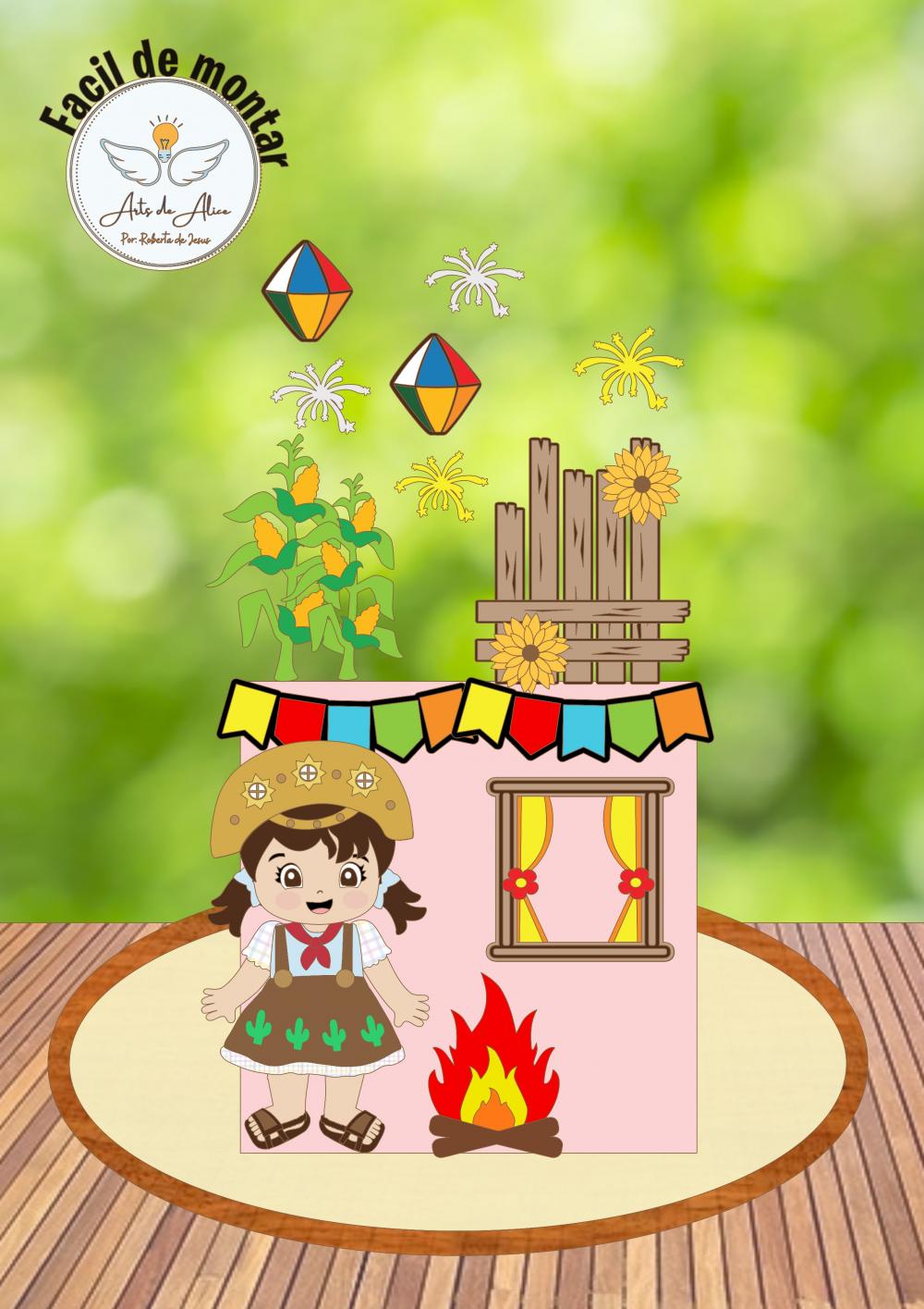 Arquivo de corte topo de bolo arraiá