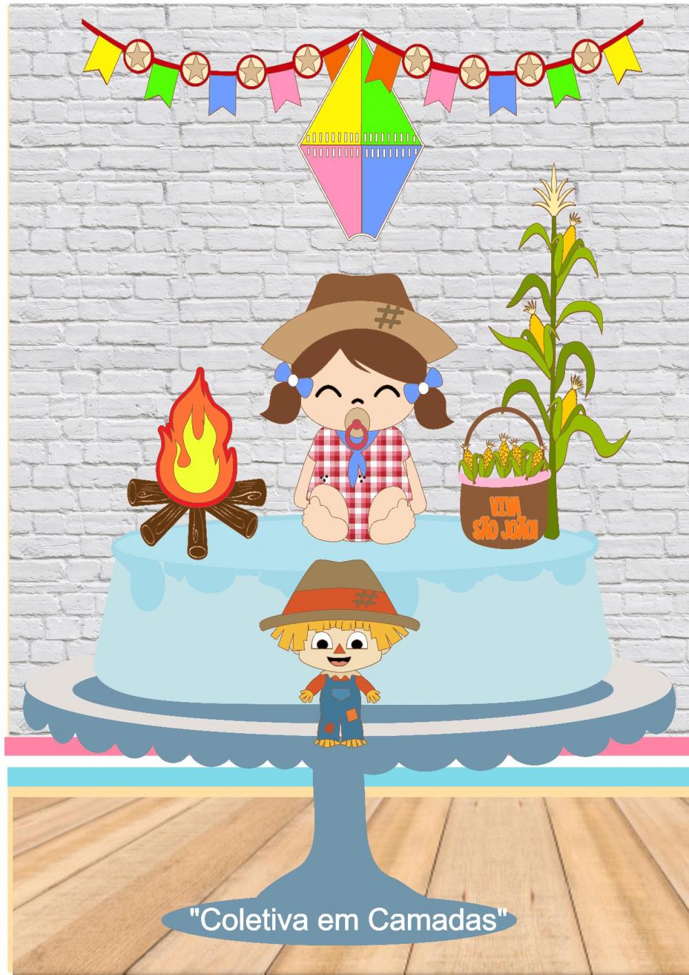 Arquivo de corte topo de bolo arraiá