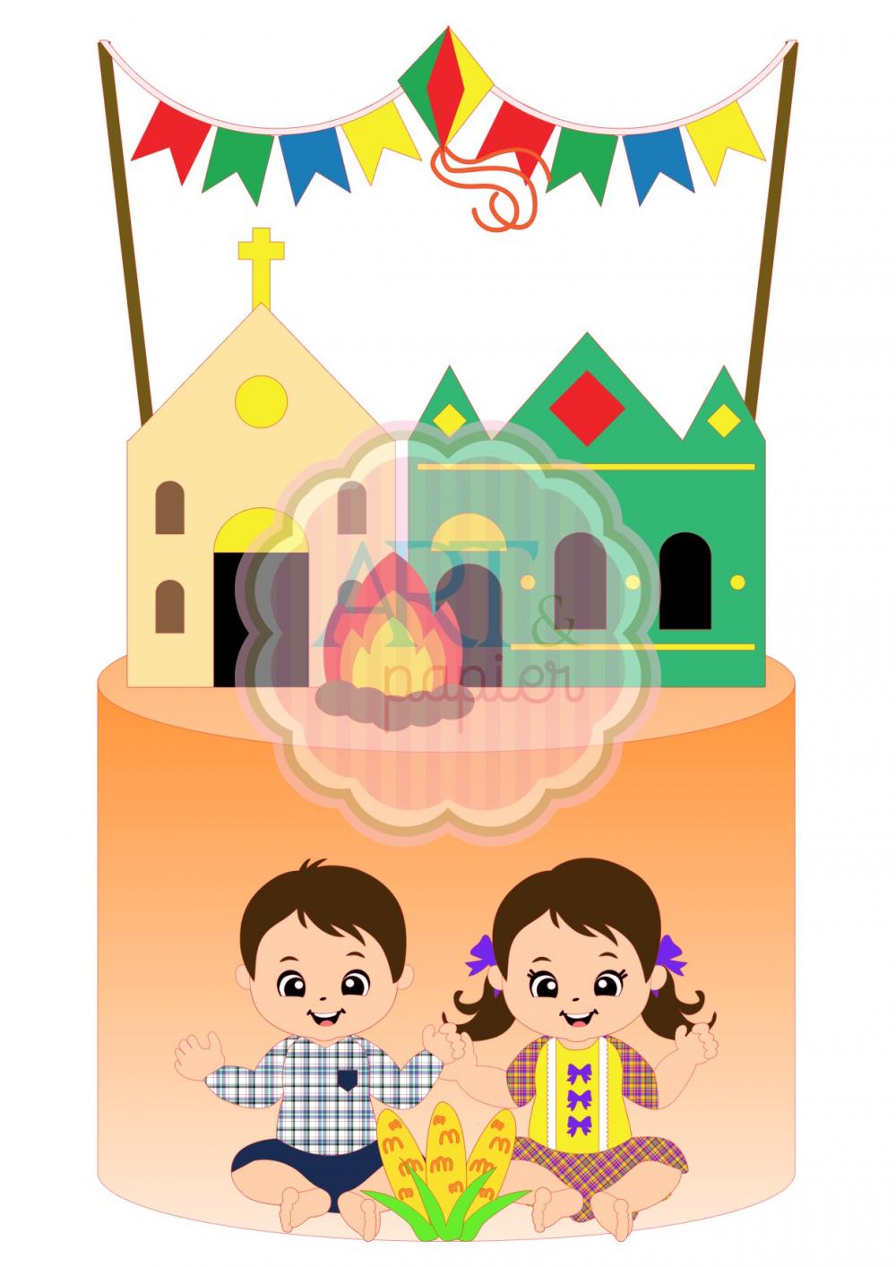 Arquivo de corte topo de bolo arraiá