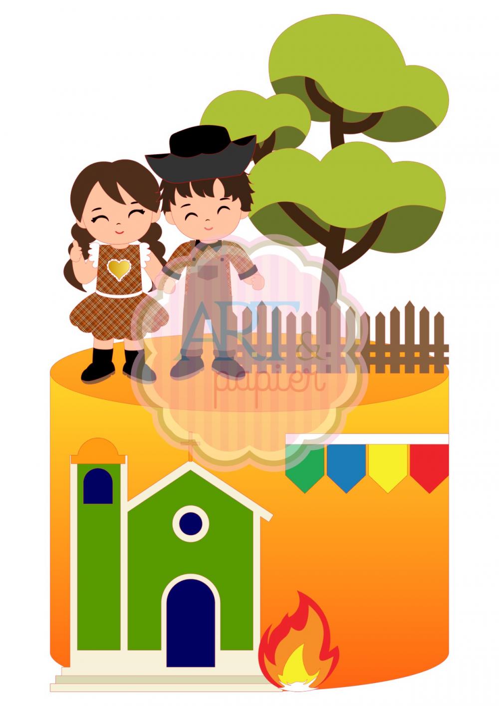 Arquivo de corte topo de bolo arraiá