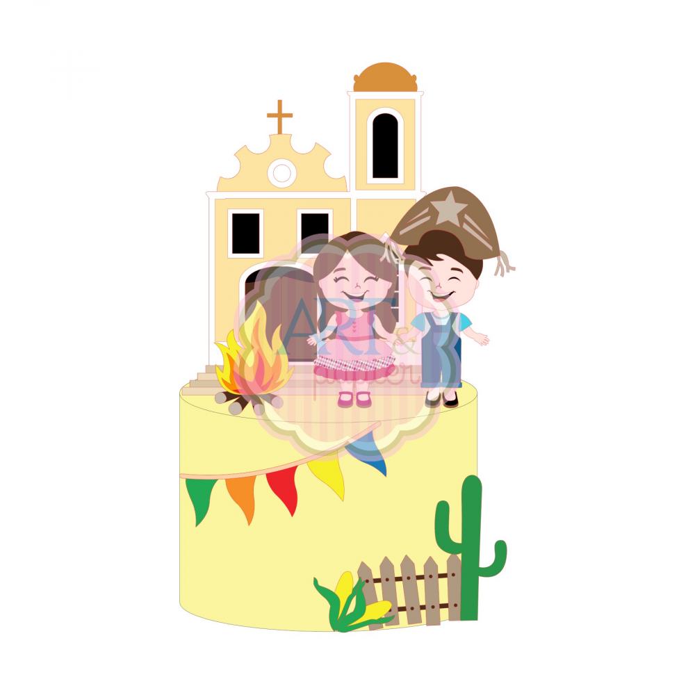 Arquivo de corte topo de bolo arraiá