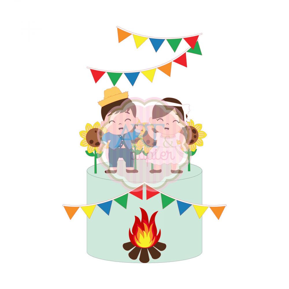 Arquivo de corte topo de bolo arraiá