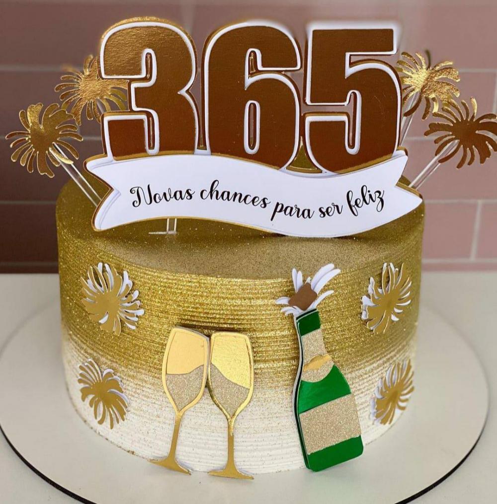 Arquivo de corte topo de bolo ano novo