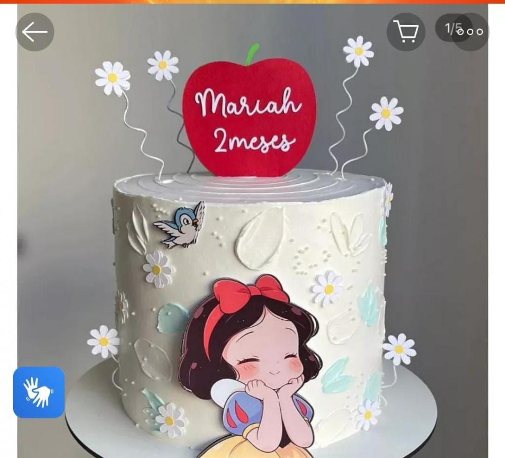 Topo de Bolo Branca de Neve