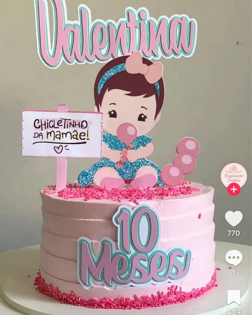 Arquivo de corte topo de bolo Chicletinho da mamãe