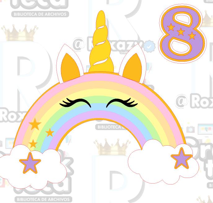 Arquivo de corte topo de bolo arco iris