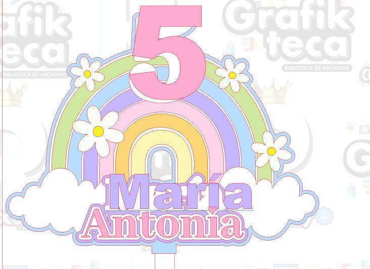 Arquivo de corte topo de bolo arco iris
