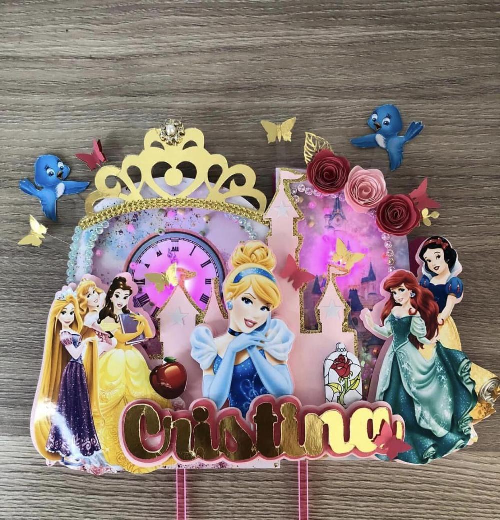 Arquivo de corte topo de bolo princesas