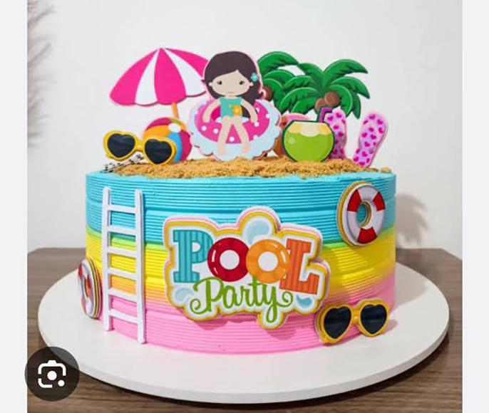 Arquivo de corte topo de bolo Pool party