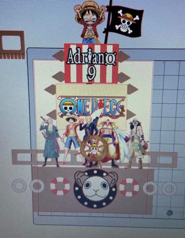 Arquivo de corte topo de bolo One Piece