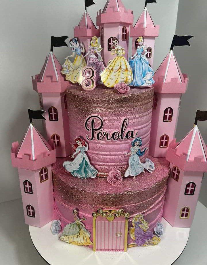 Arquivo de corte topo de bolo princesas